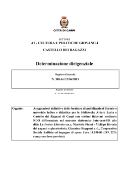 CASTELLO DEI RAGAZZI Determinazione dirigenziale