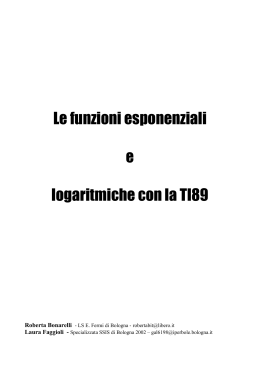 Le funzioni esponenziali e logaritmiche con la TI89