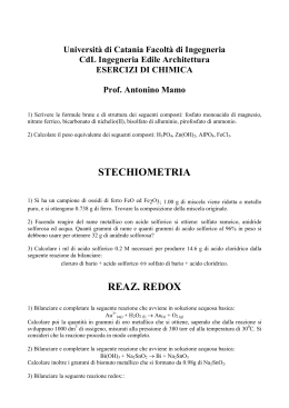STECHIOMETRIA REAZ. REDOX