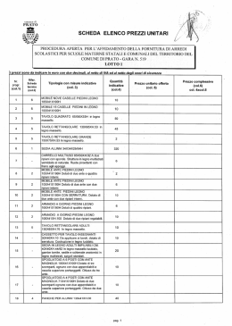 scheda elenco prezzi unitari per la presentazione