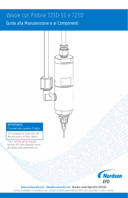 Valvole con Pistone 725D-SS e 725D Guida