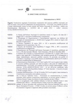 Sostituzione segretario 1COLL/SEDECENTRALE 2012