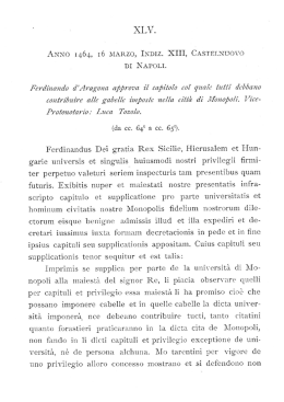 XLV. - Soprintendenza Archivistica per la Puglia