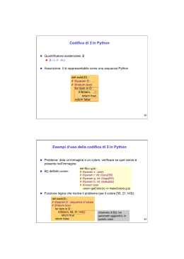 Codifica di ∃ in Python Esempi d`uso della codifica di ∃ in Python