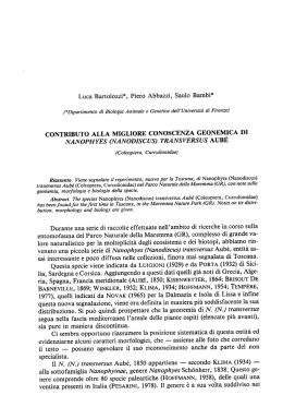 contributo alla migliore conoscenza geonemica di nanophyes