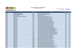 LISTINO AGGIORNATO A SETTEMBRE 2013