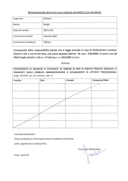 DICHIARAQONE RELATIVA ALLE CARICHE RICOPERTE E/O