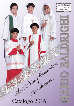 Catalogo 2016 Abiti Prima Comunione ed arredi Chiesa