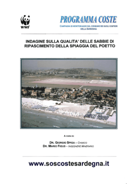 Indagine sulla qualit&agrave; delle sabbie di ripascimento della spiaggia