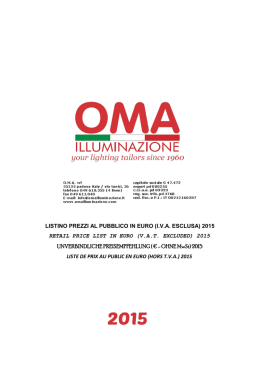 (iva esclusa) 2015 retail price list in euro (vat excluded) 2015