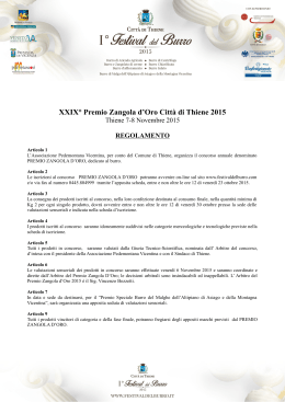 XXIX° Premio Zangola d`Oro Città di Thiene 2015