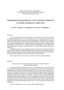 Trasferimento di selenio nel latte di
