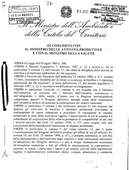 Decreto del Ministero dell`Ambiente e della