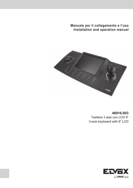 Manuale per il collegamento e l`uso Installation and
