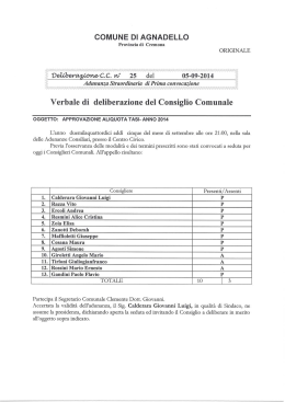 Delibera Aliquote TASI