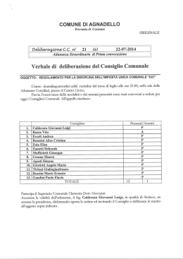 Delibera approvazione Regolamento Comunale IUC