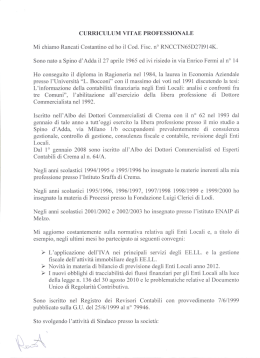 CURRICULUM VITAE PROFESSIONALE