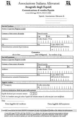 Richiesta passaggio di propriet&agrave;