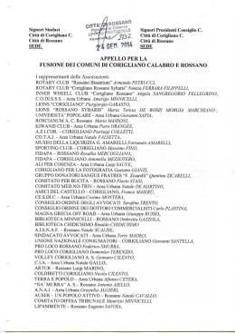 Istanza al Sindaco di Rossano del 24.01.2014