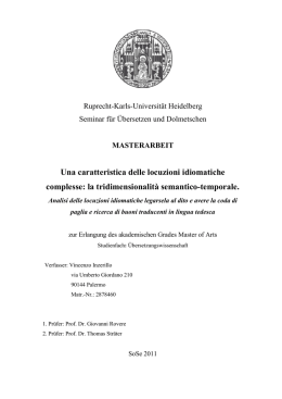 Una caratteristica delle locuzioni idiomatiche complesse