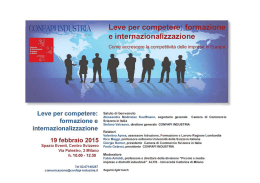 CONFAPI INDUSTRIA - Camera di Commercio Svizzera in Italia