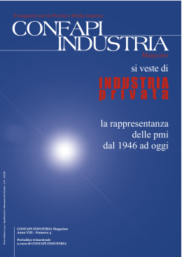 Anno 2013, numero 4 - API Associazione Piccole e Medie Industrie