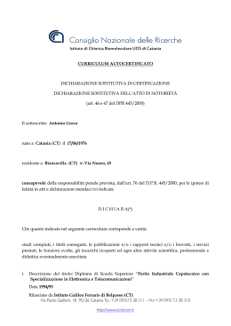 Curriculum Vitae - Istituto di Chimica Biomolecolare