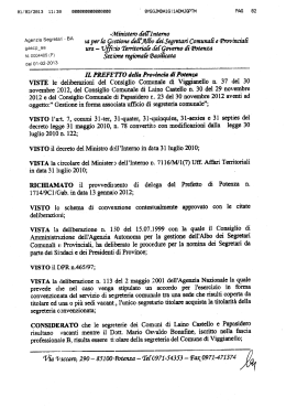 Costituzione convenzione di segreteria tra i comuni di Viggianello