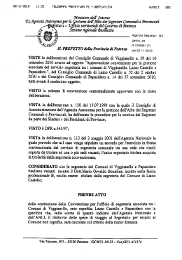 Costituzione convenzione di segreteria tra i
