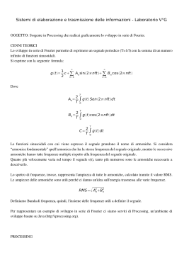 Relazione sullo sviluppo serie di Fourier