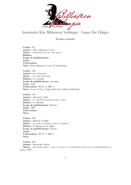 Scarica l`inventario dei libri della Biblioteca Verlengia in pdf