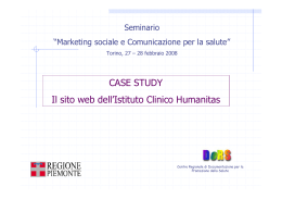CASE STUDY Il sito web dell`Istituto Clinico Humanitas