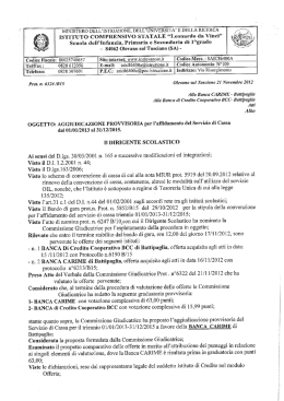 Aggiudicazione affidamento servizi di cassa