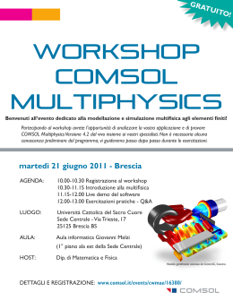 workshop comsol multiphysics - Dipartimenti