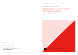 Direttive Agente Di custoDiA con AttestAto professionAle feDerAle