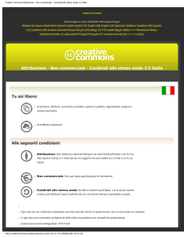 Non commerciale - Condividi allo stesso modo 2.5 Italia