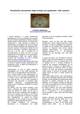 Peculiarit meccaniche degli orologi con quadrante "alla romana"