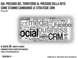 CRM e Social Media - Universit&agrave; degli Studi di Cassino