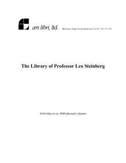 The Library of Professor Leo Steinberg