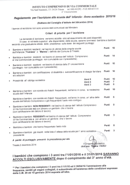 criteri di iscrizione infazia - Istituto Comprensivo di Via Commerciale