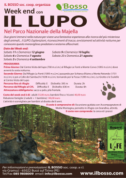Programma escursione - Parco Nazionale della Majella