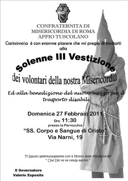 Locandina vestizione