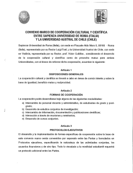 Convenio marco de cooperación cultural y científica con Sapienza