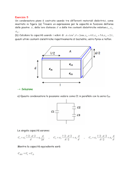 Un condensatore piano &egrave; cos`i`rui`ro usando Tre differenti ma`i`eriali