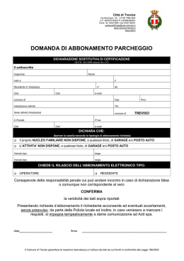 DOMANDA DI ABBONAMENTO PARCHEGGIO
