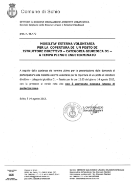 Nessuna istanza di partecipazione pervenuta