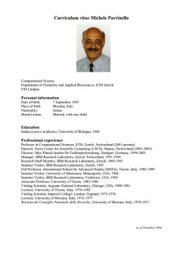 Curriculum vitae Michele Parrinello