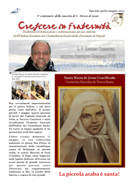notiziario ocds 4 2015 - Carmelitani Scalzi Provincia Napoletana