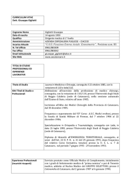 CURRICULUM VITAE Dott. Giuseppe Gigliotti - Pugliese