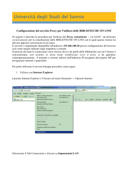 Configurazione del servizio Proxy per l`utilizzo delle BIBLIOTECHE